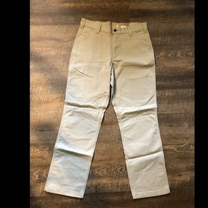 Men’s carhartt khaki relaxed fit Rugged flex rigby dungaree size 34x32